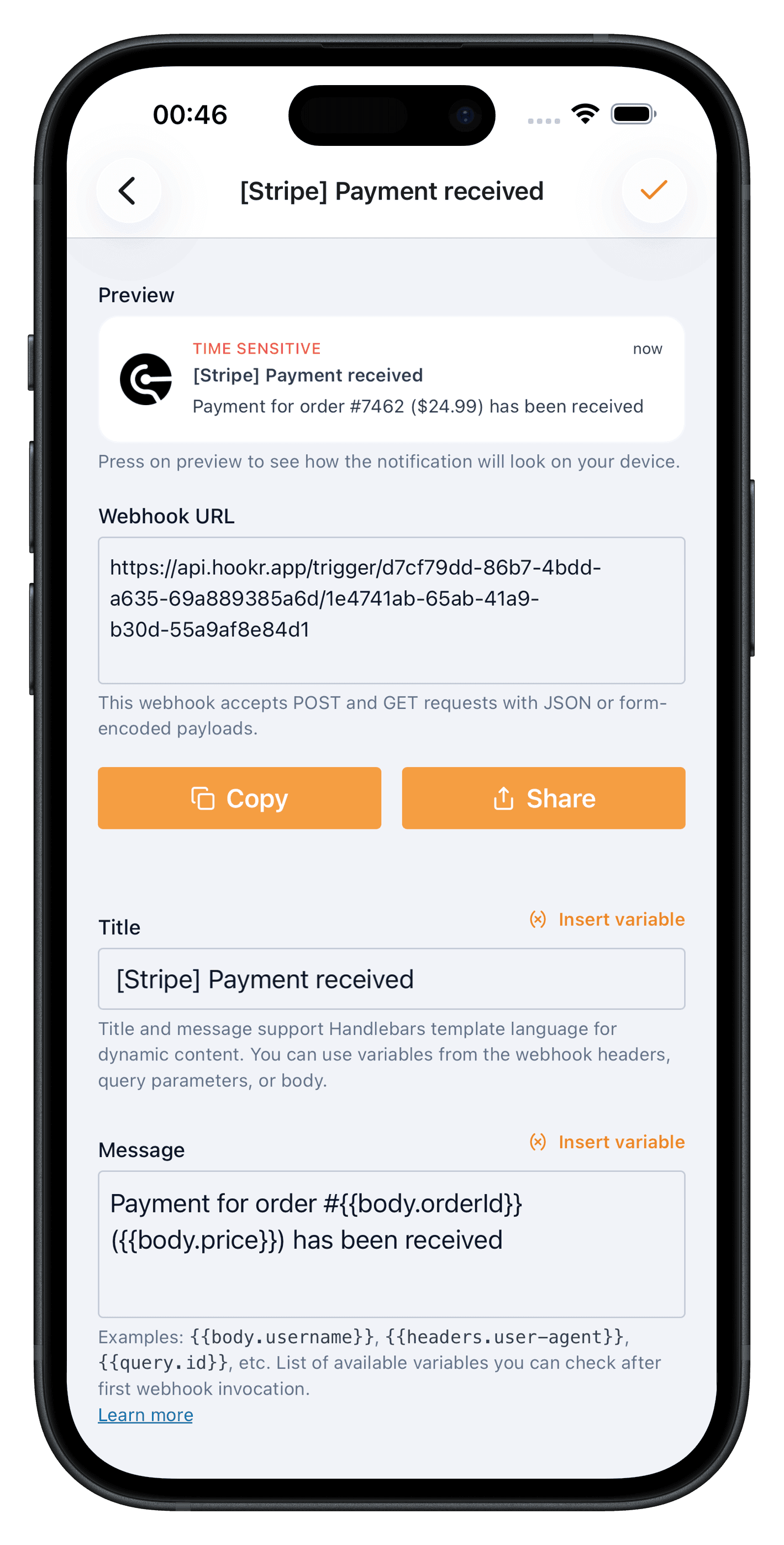 Copy & Use feature mockup